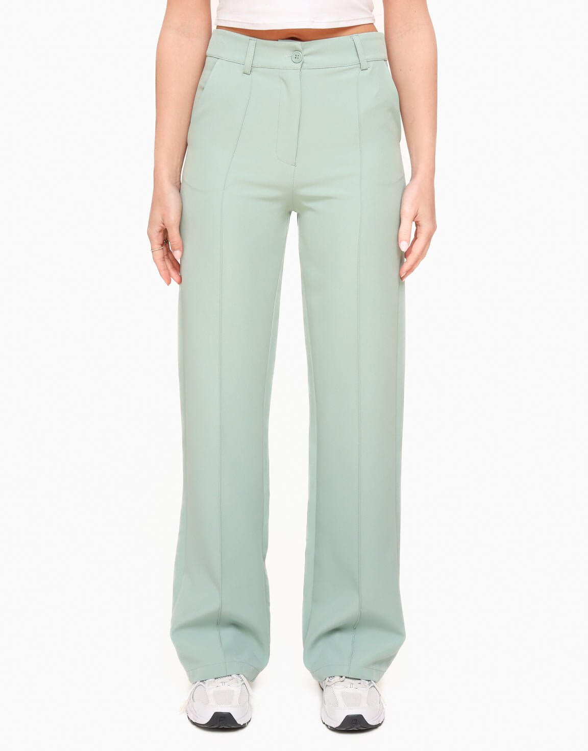 Mint Green Tailored Trouser Suit with Wide Leg Fit1