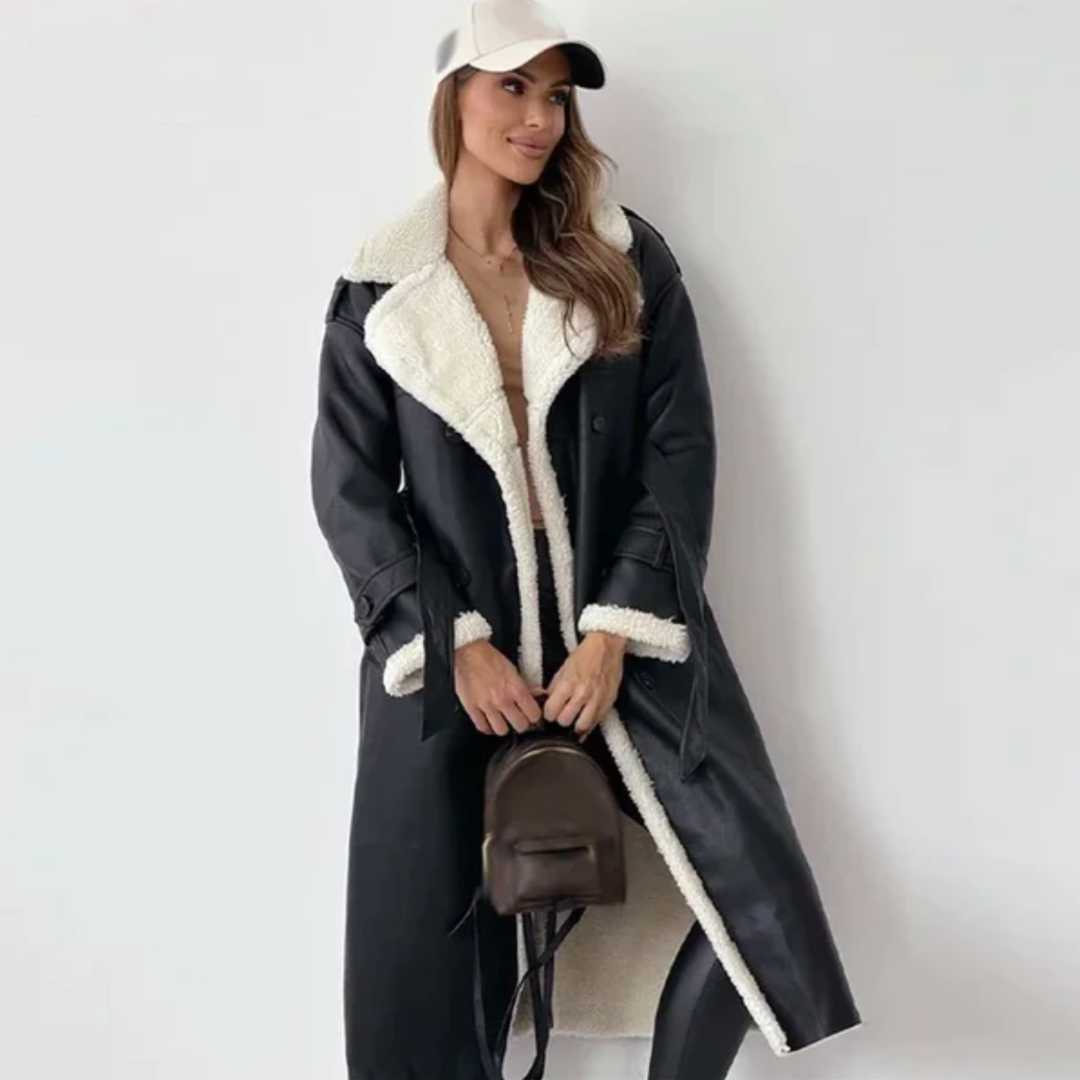 Sophia Longline Shearling-Lined Coat in Three Elegant Shades2
