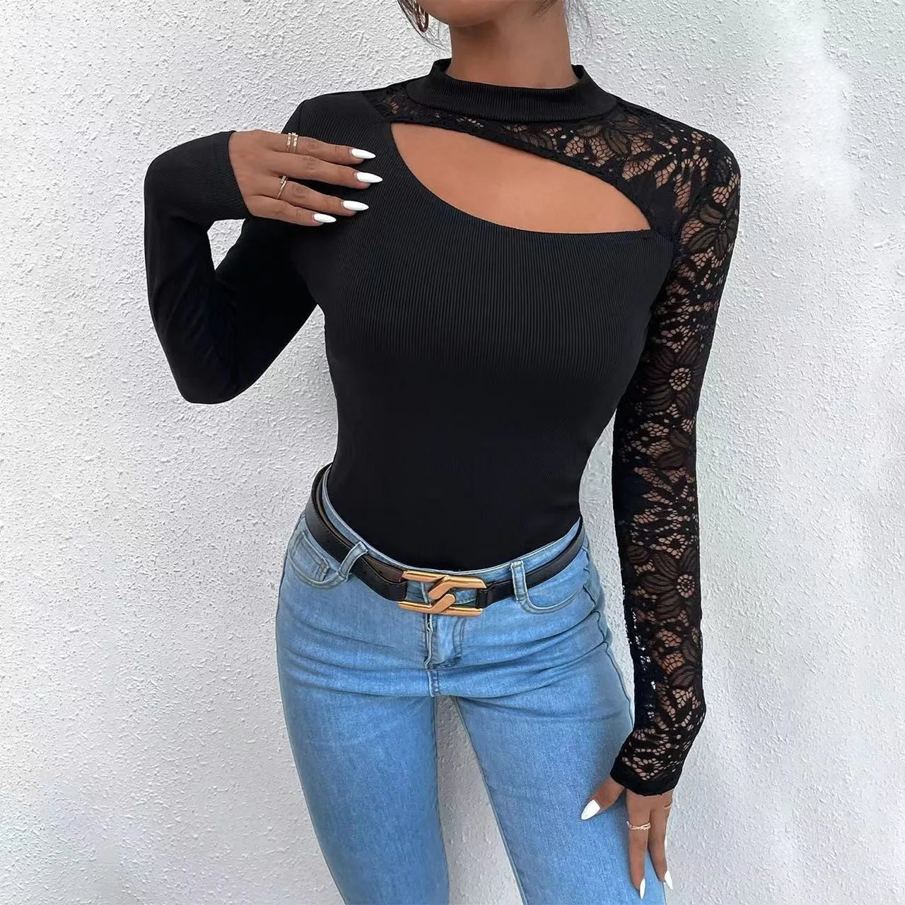 Women-s-Shirts-2025-Spring-Autumn-Sexy-Off-Shoulder-Lace-Irregular-Long-Sleeve-Black-Tops-O1