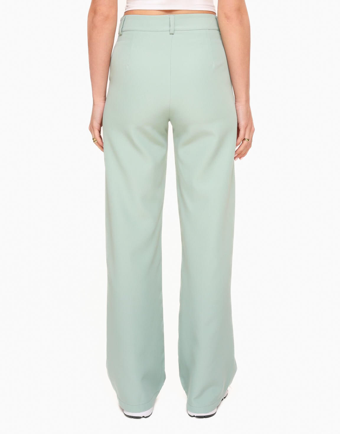 Mint Green Tailored Trouser Suit with Wide Leg Fit
