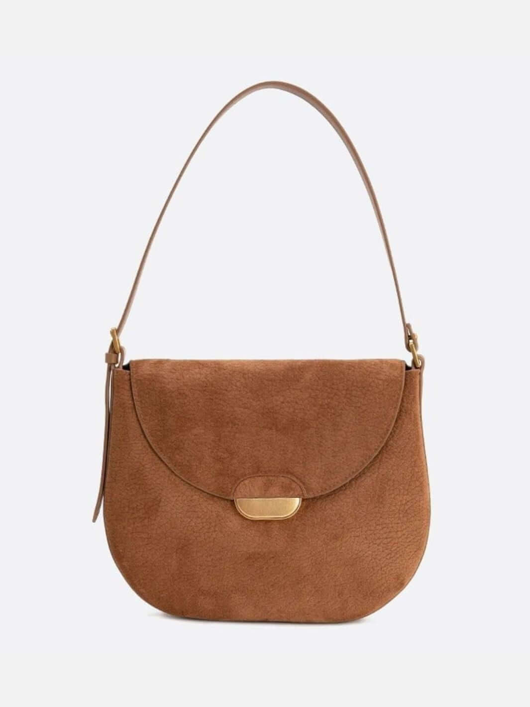 sophia-grace-brown-suede-crescent-shoulder-bag-gold-clasp2