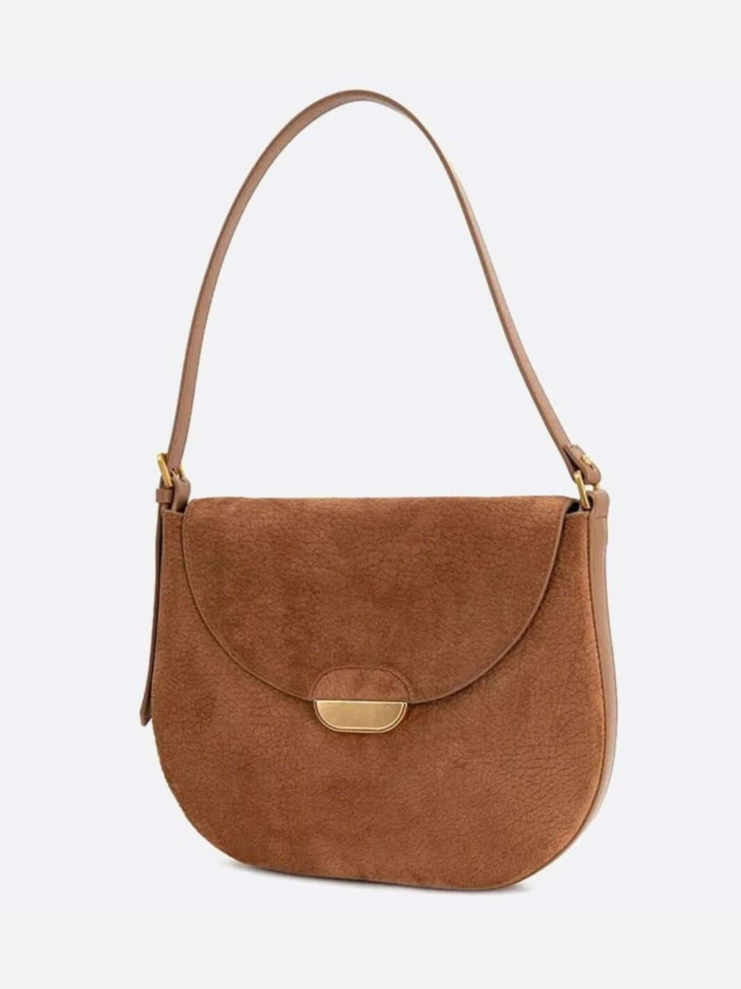 sophia-grace-brown-suede-crescent-shoulder-bag-gold-clasp4