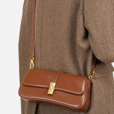 sophia-grace-brown-vintage-baguette-bag-gold-clasp-shoulder-strap1