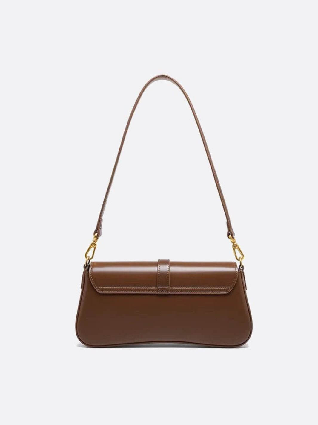 sophia-grace-brown-vintage-baguette-bag-gold-clasp-shoulder-strap4
