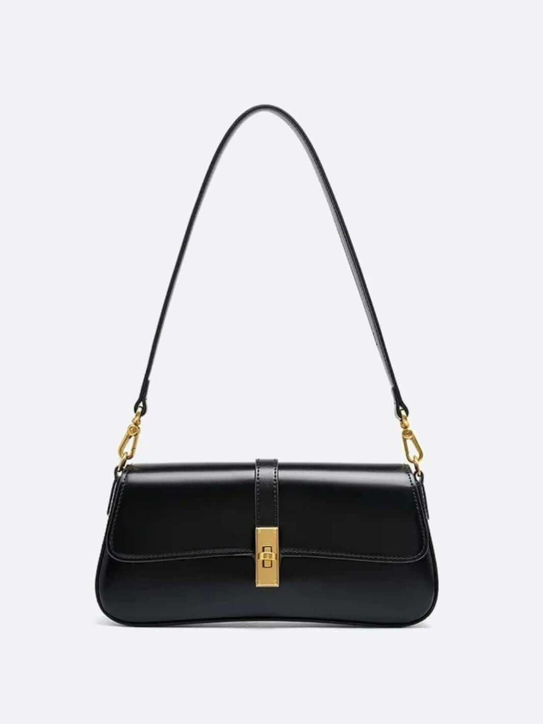 sophia-grace-brown-vintage-baguette-bag-gold-clasp-shoulder-strap8