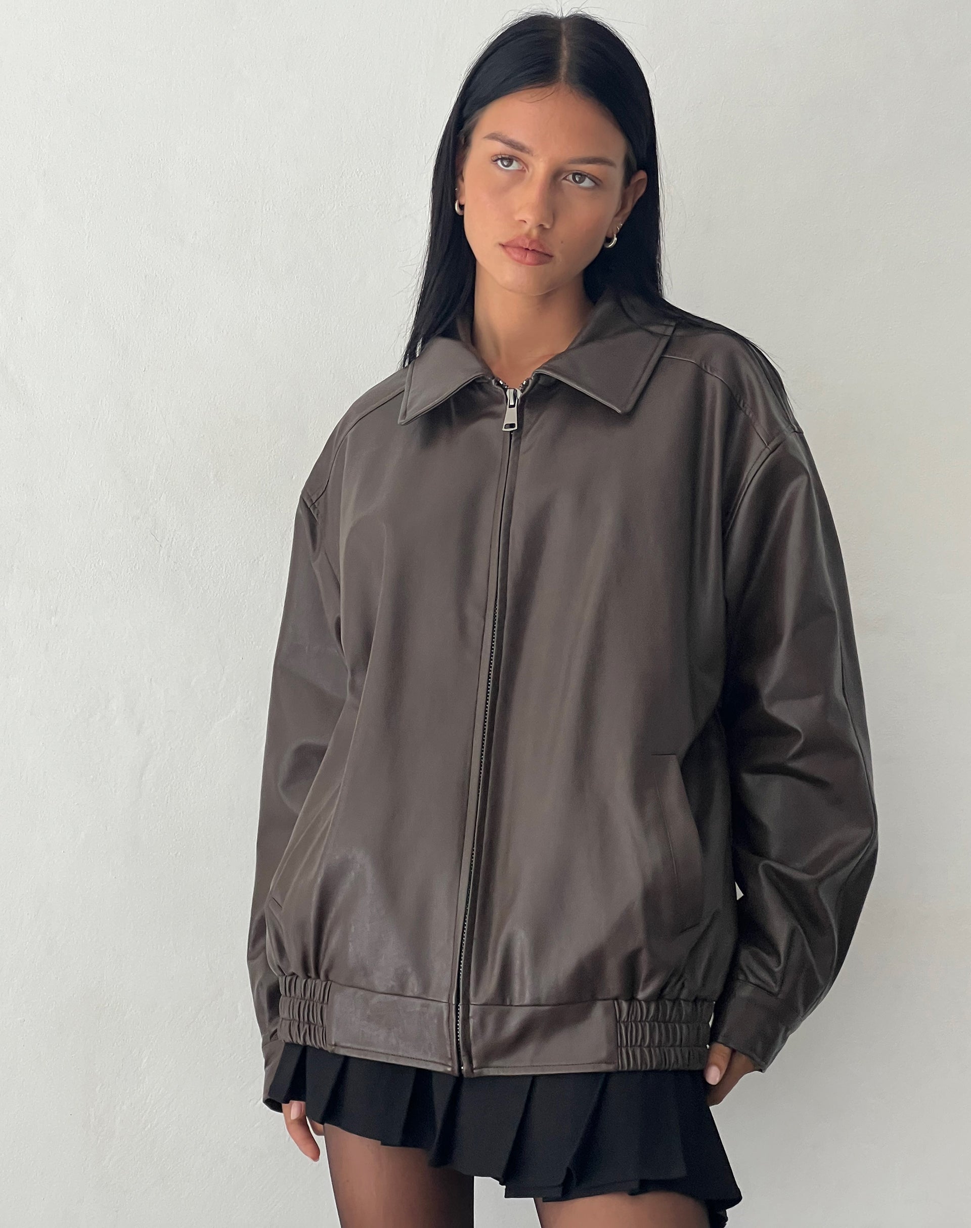 sophia-grace-oversized-bitter-chocolate-faux-leather-jacket2